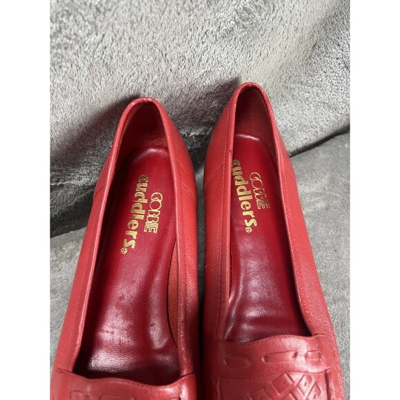 Vtg Cobble Cuddlers Women’s 8 N Red Leather Loafers Slip On Casual Shoes Preppy - Picture 7 of 8